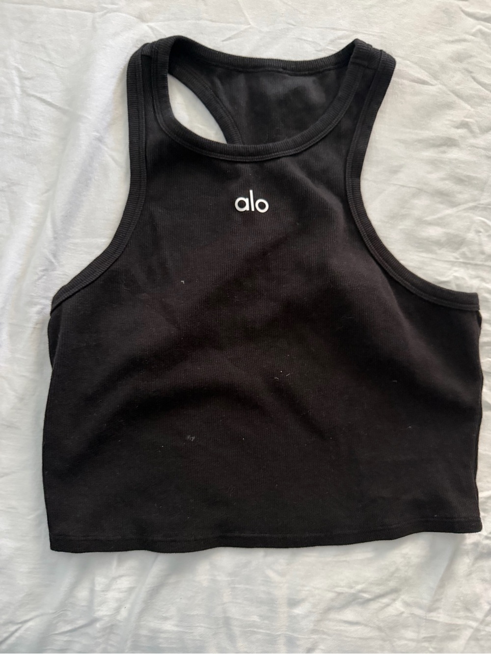 ALO Yoga Black Racerback Cropped Tank Top